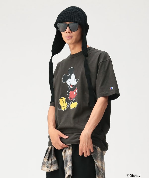 【別注】Champion / ミッキーマウス / Ｔシャツ Model：179cm Size：L