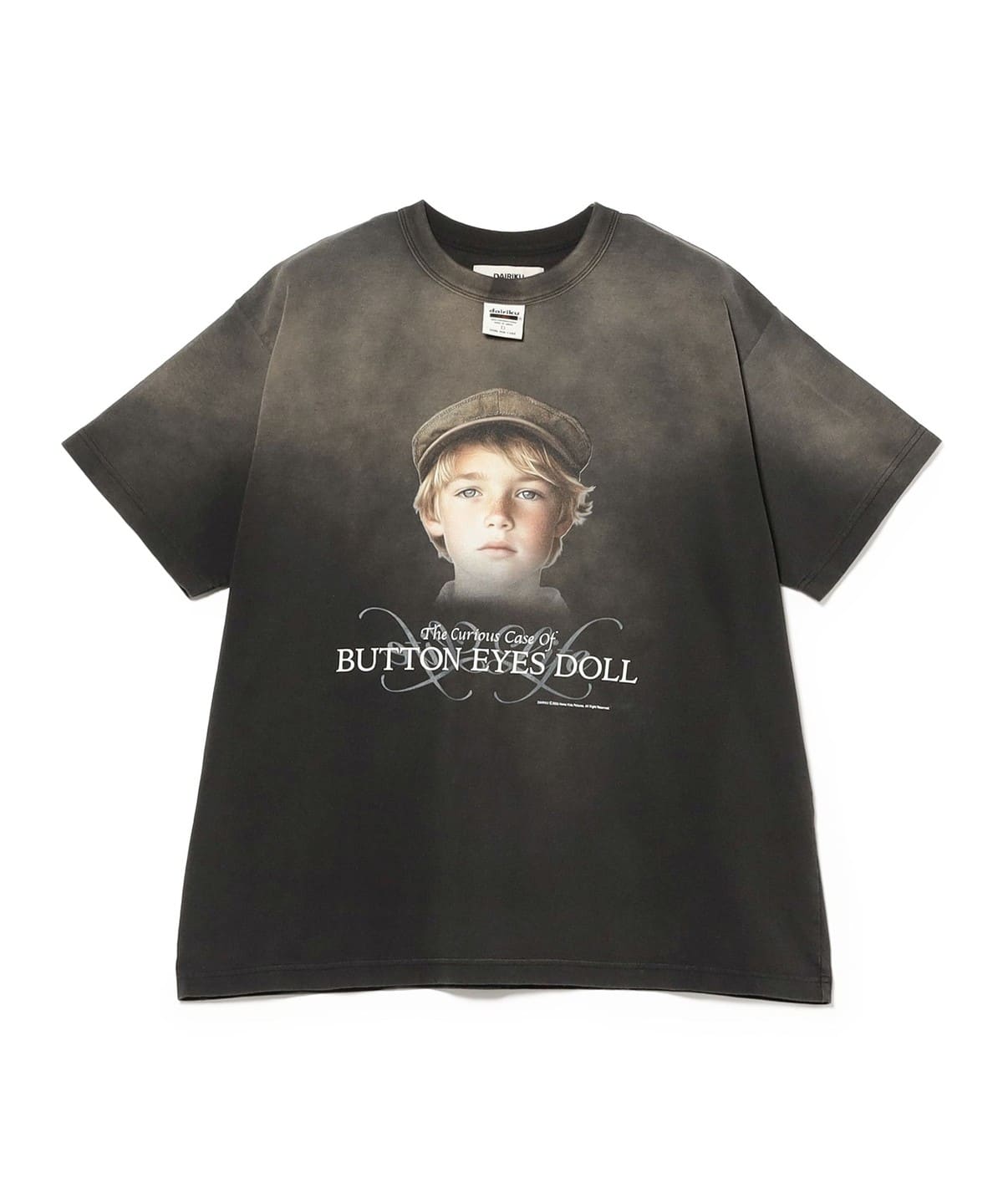 DAIRIKU �_�C���N / BUTTON EYE DOLL SUNBURN H-S TAG TEE T�V���c�E�J�b�g�\�[ MEN Black S