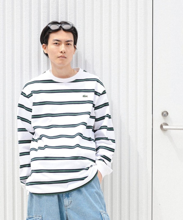 BEAMS（ビームス）LACOSTE for BEAMS / 別注 ボーダー ロングスリーブ ...