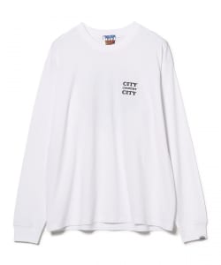 ▲CITY COUNTRY CITY / Embroidered Logo Cotton Long Sleeve T-shirt