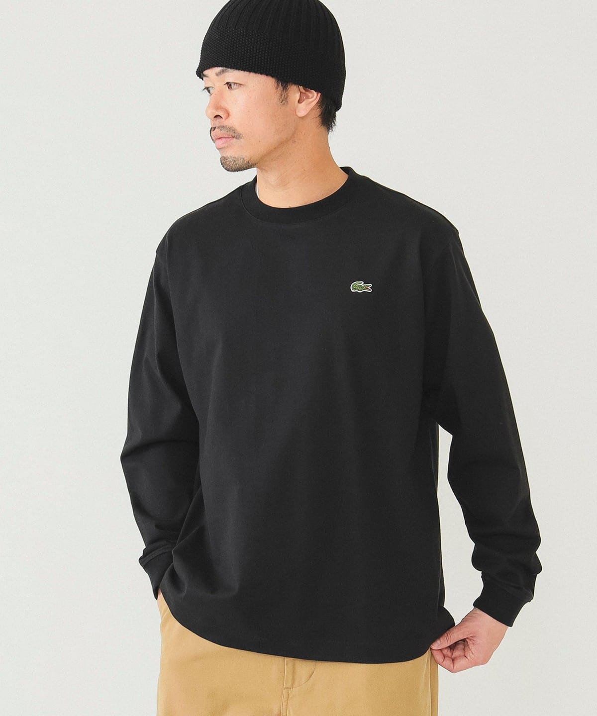 BEAMS（ビームス）LACOSTE for BEAMS / 別注 ロゴ ロングスリーブ T