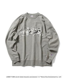 ▲Champion × BEAMS / 別注 LOONEY TUNES プリント ロングスリーブ Tシャツ