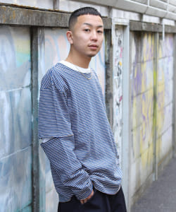 ▲FACCIES / Vintage Border ロングスリーブ Tシャツ