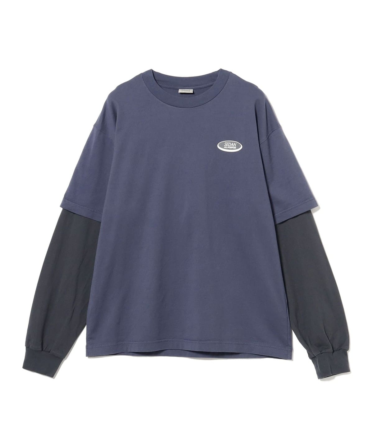 SEDAN ALL-PURPOSE セダン オールパーパス / Oval Logo Layered L/S Tee Tシャツ・カットソー MEN Navy×Charcoal L SEDAN ALL-PURPOSE セダン オールパーパス / Oval Logo Layered L/S Tee Tシャツ・カットソー MEN Navy×Charcoal L
