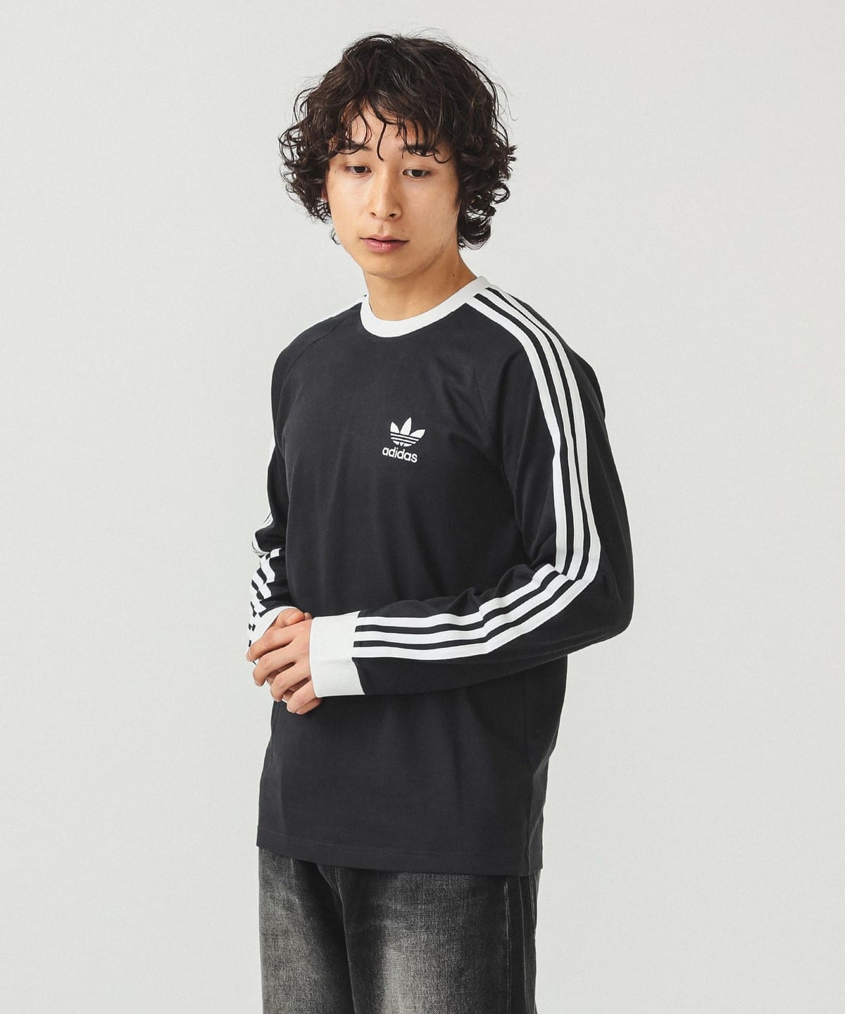 adidas アディダス / アディカラー クラシックス スリーストライプス ロングスリーブ Tシャツ Tシャツ・カットソー MEN BLACK XXL adidas アディダス / アディカラー クラシックス スリーストライプス ロングスリーブ Tシャツ Tシャツ・カットソー MEN BLACK XXL