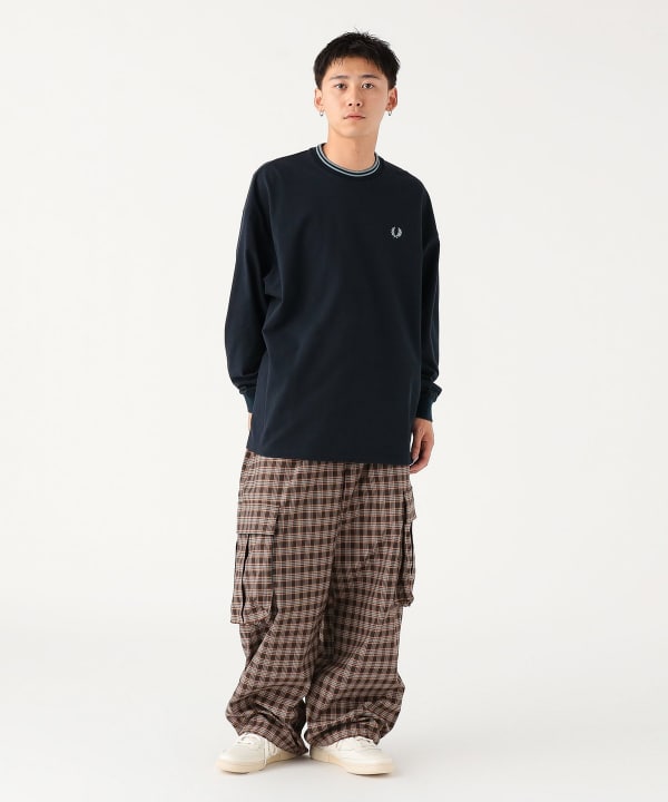 FREDPERRY BEAMS ティップライン ロングスリーブ Tシャツ BEAMS HEART（ビームス ハート）グラフィック プリント ロング