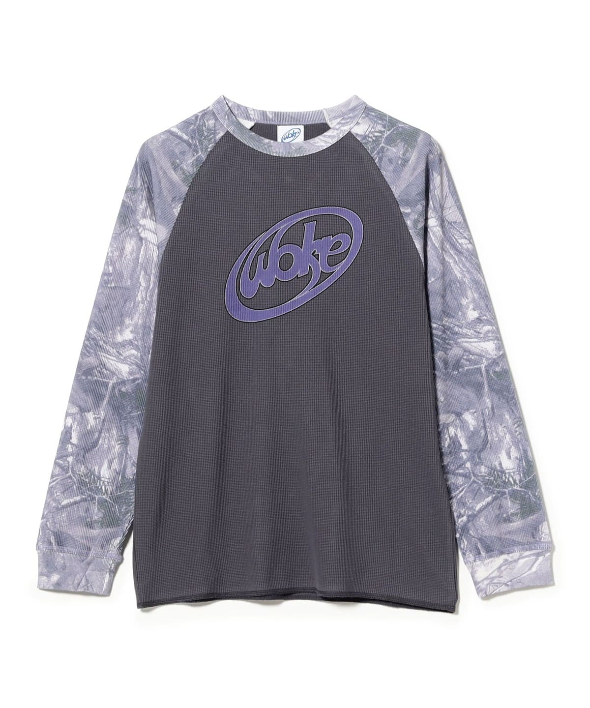 WOKE EDGE / Wave Logo Real Tree Thermal T�V���c�E�J�b�g�\�[ MEN BLUE M