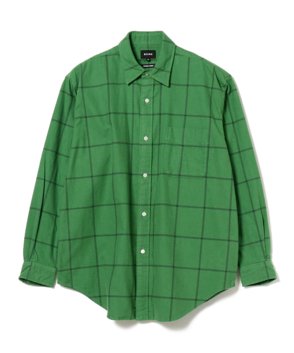 BEAMS [BEAMS] BEAMS / Check print flannel easy fit shirt (shirt 