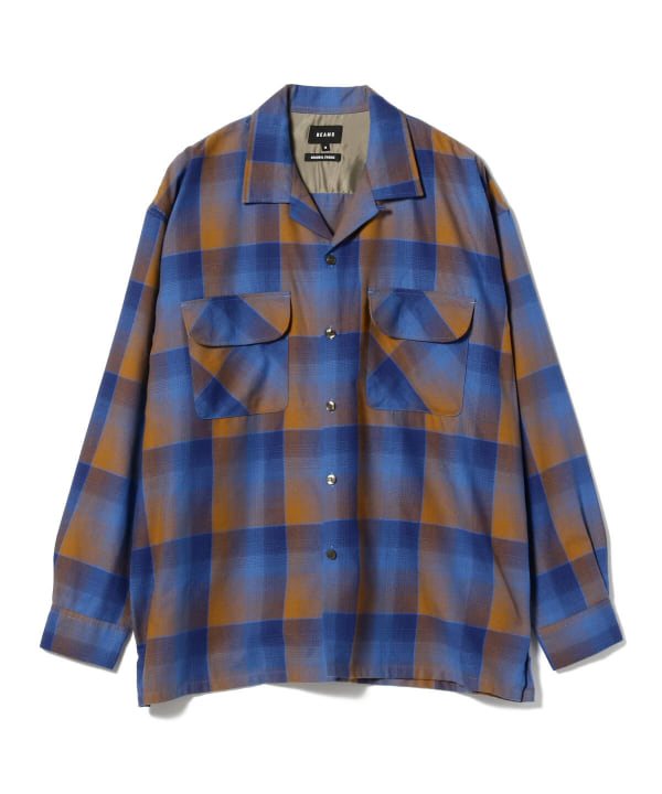 BEAMS [BEAMS] BEAMS / Ombre check easy fit open collar shirt 