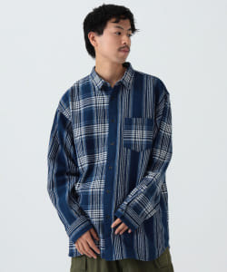 ▲BEAMS / チェック ストライプ クレイジーパターン シャツ