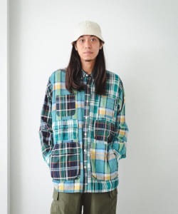 ▲【アウトレット】BEAMS / マルチポケット マドラスチェック ボタンダウンシャツ