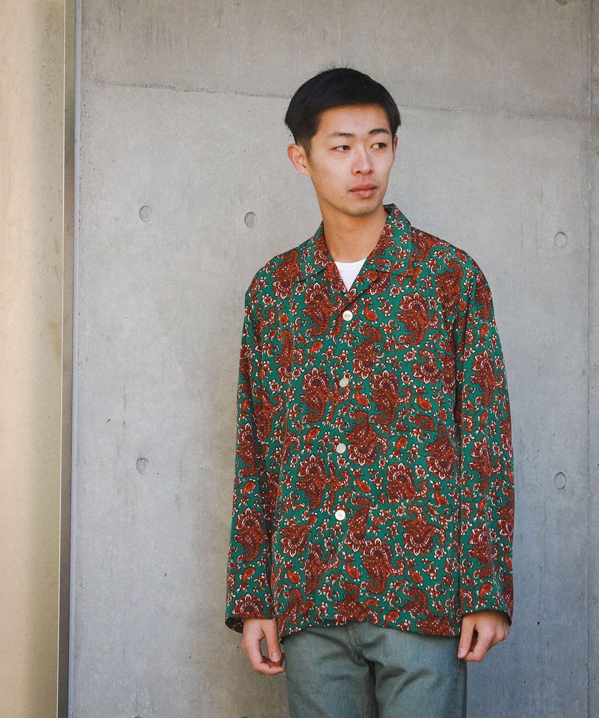 パジャマ イージーシャツ シャツ・ブラウス MEN GREEN S パジャマ イージーシャツ シャツ・ブラウス MEN GREEN S