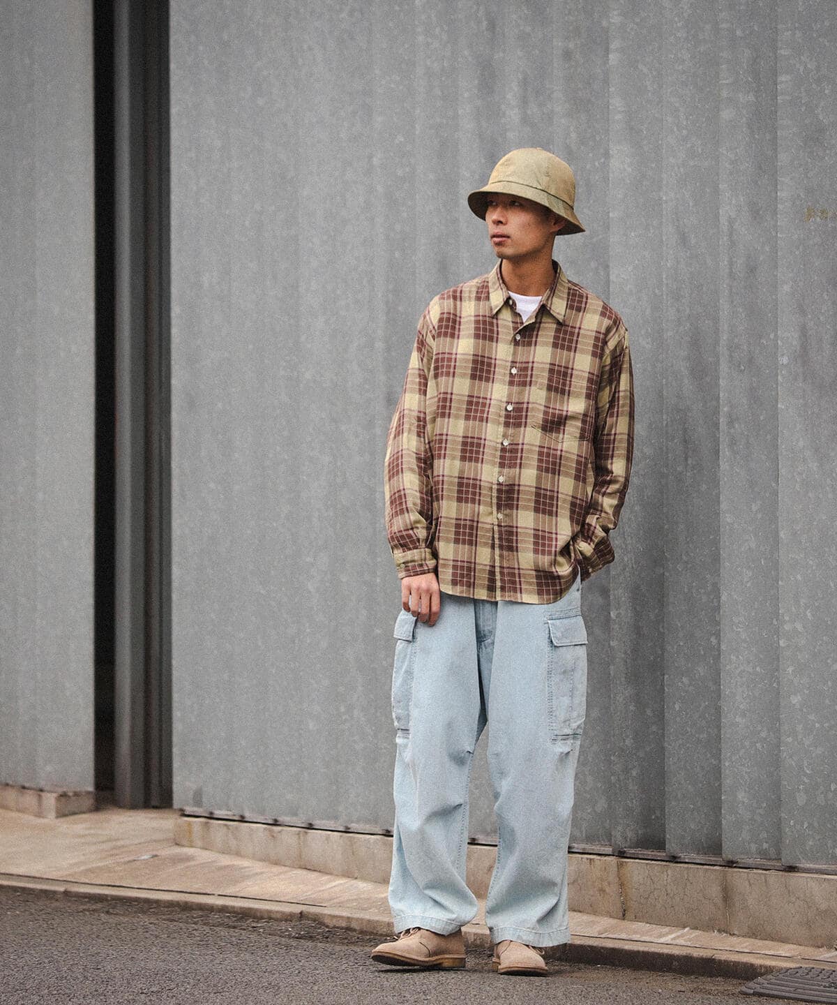 BEAMS JAPAN 22AW ミニレギュラー チェック ルーズシャツ M BEAMS JAPAN ルーズ チェックシャツ BEAMS JAPAN 22AW ミニレギュラー