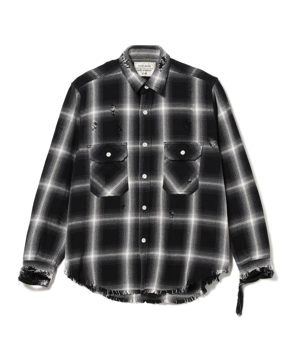 BEAMS（ビームス）FUTURE ARCHIVE / DAMAGE CHECK NEL SHIRT（シャツ・ブラウス カジュアルシャツ ）通販｜BEAMS