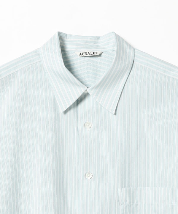 AURALEE / FINX POLYESTER STRIPE SHIRT-