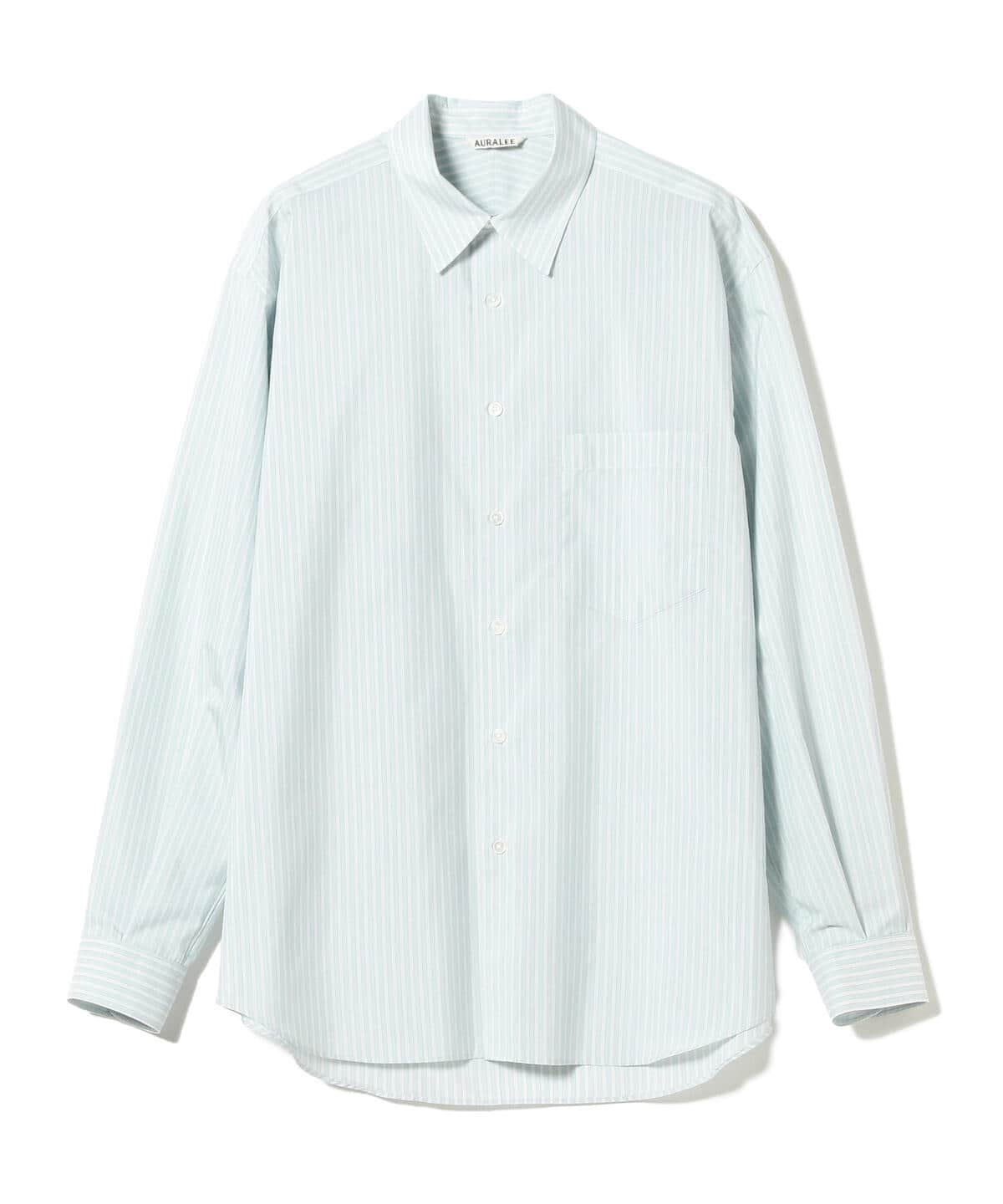 BEAMS（ビームス）AURALEE / FINX POLYESTER STRIPE SHIRT（シャツ