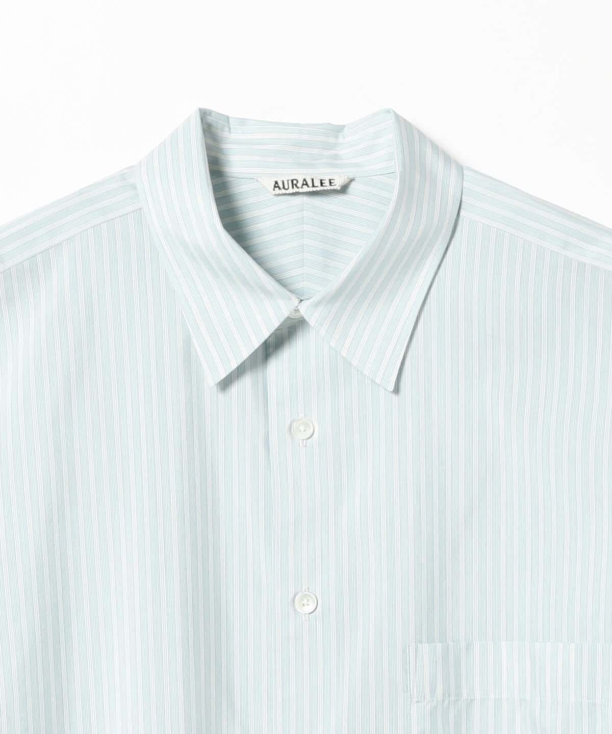 新品 AURALEE FINX POLYESTER STRIPE SHIRT | labiela.com