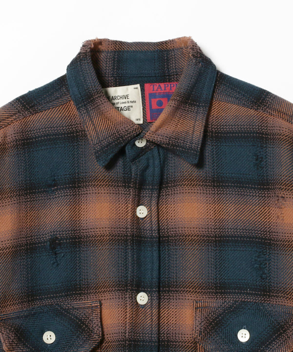 BEAMS（ビームス）TAPPEI × FUTURE ARCHIVE / DAMAGE CHECK NEL SHIRT