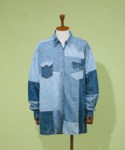 ▲BEAMS JAPAN / デニム ウエスタン パッチワーク シャツ