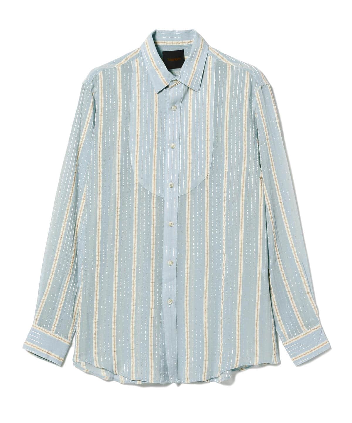 Taiga Igari　ブルー系ツイード調スーツ　サイズS　日本製 BEAMS（ビームス）Taiga Igari / Sparkling Check Zip Shirt