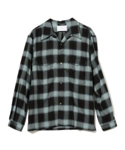 ▲SUGARHILL / OMBRE PLAID OPEN COLLAR BLOUSE