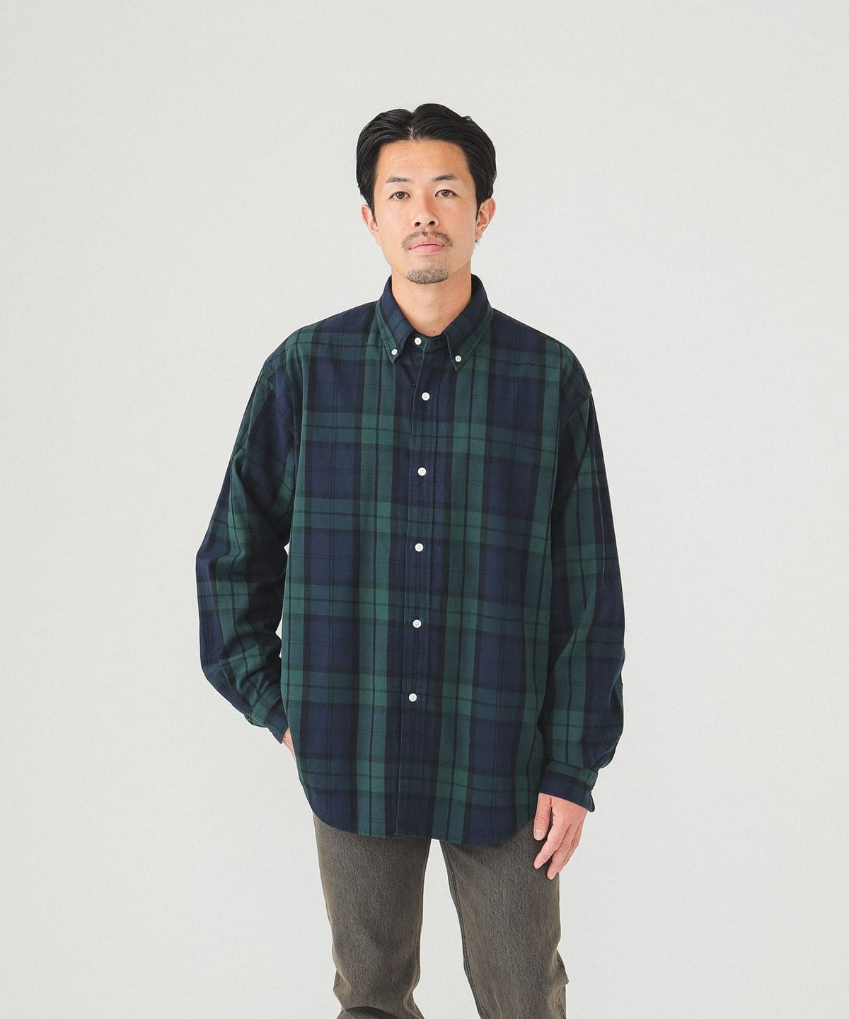 ツイル ボタンダウン シャツ シャツ・ブラウス MEN BLACKWATCH L ツイル ボタンダウン シャツ シャツ・ブラウス MEN BLACKWATCH L