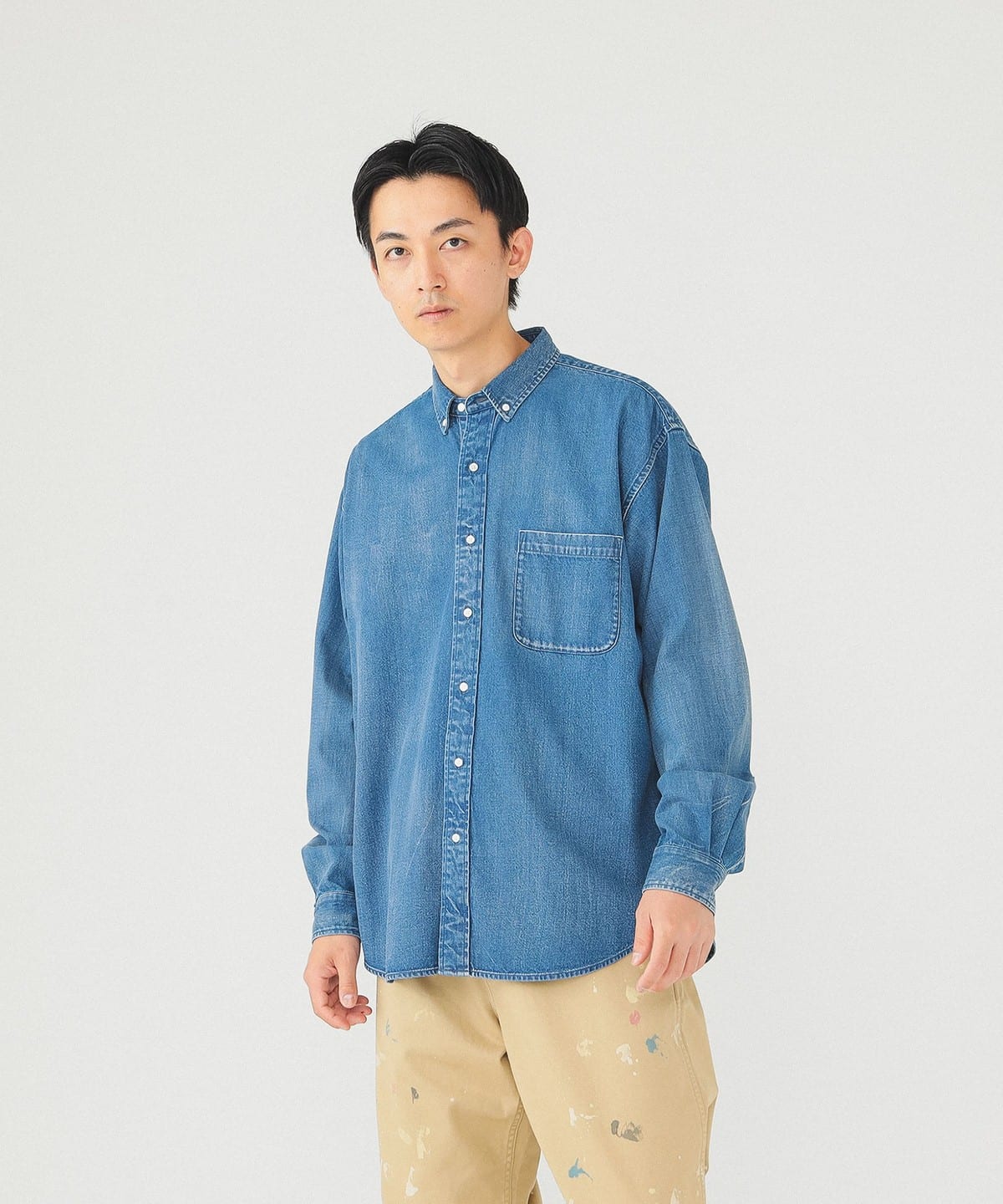 メンズ 「BEAMS PLUS」 長袖シャツ X-SMALL ブルー - メンズファッション