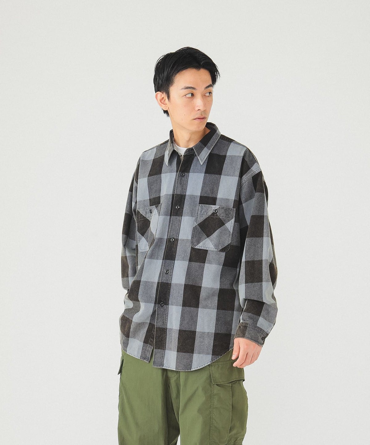 BEAMS (BEAMS) [Outlet] BEAMS / Fade Block Check Flannel Shirt 