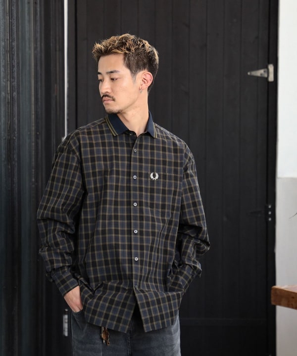 フレッドペリー ブラックウォッチ柄 シャツ Mサイズ FRED PERRY