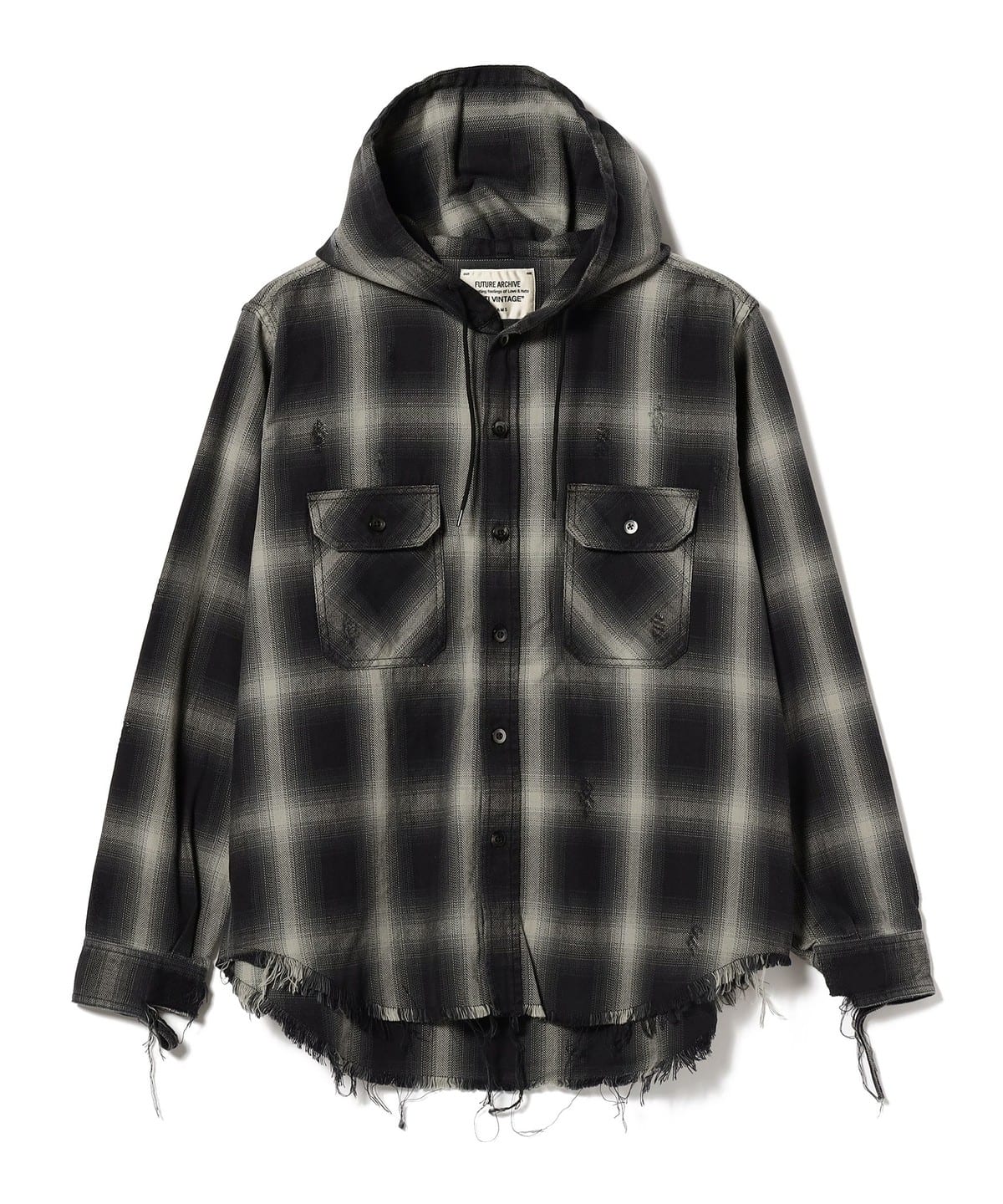 24ss FUTURE ARCHIVE ZIP FADE PARKA パーカー黒TIMESCAN
