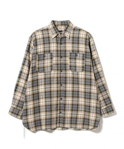 ▲SUGAR CANE × BEAMS / 別注 Solid Flannel Check Shirt
