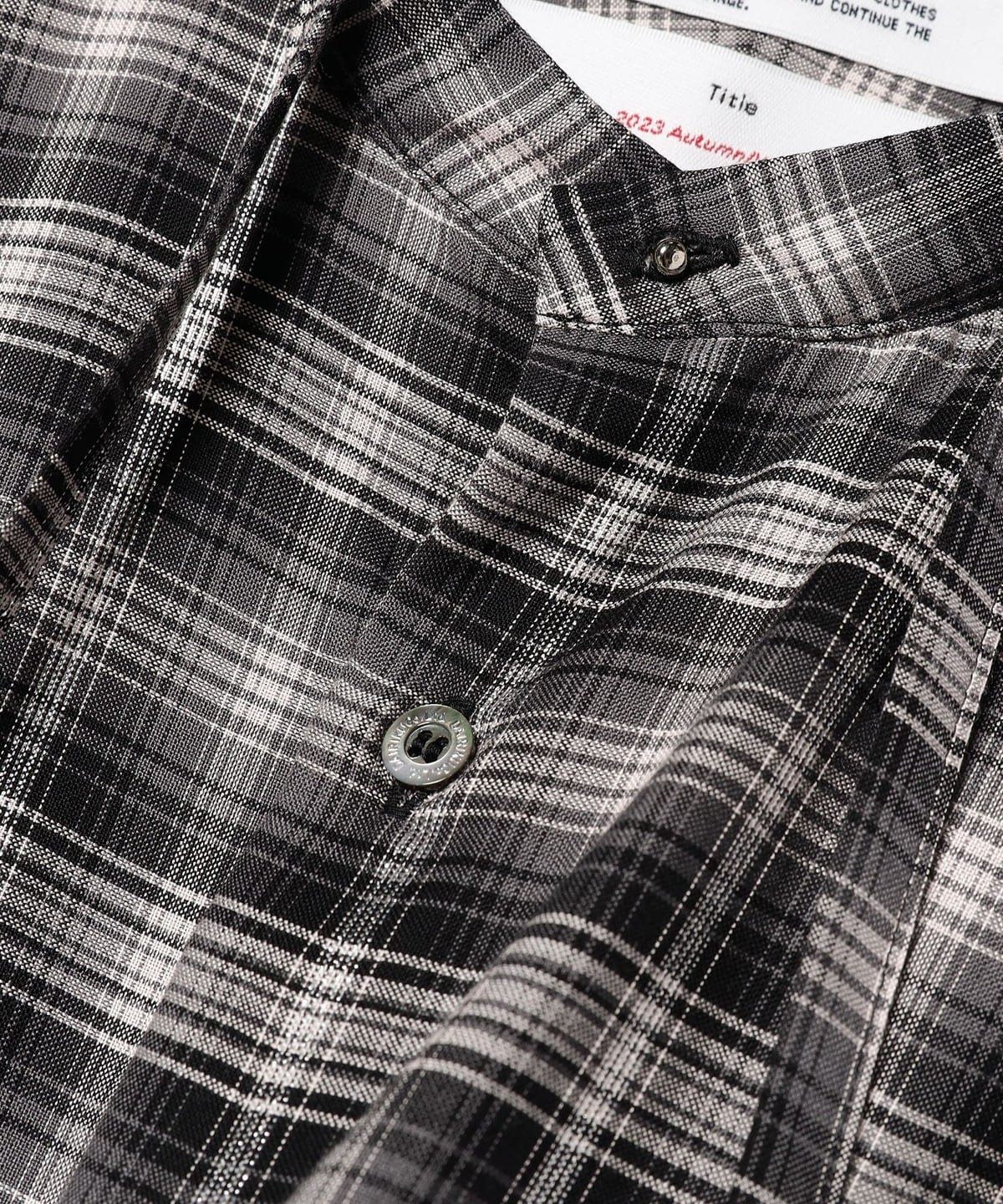 人気の新作 DAIRIKU Ribbon Tie Check Shirt Black - トップス