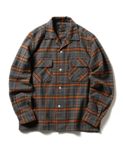 ▲BEAMS PLUS / チェック オープンカラーシャツ