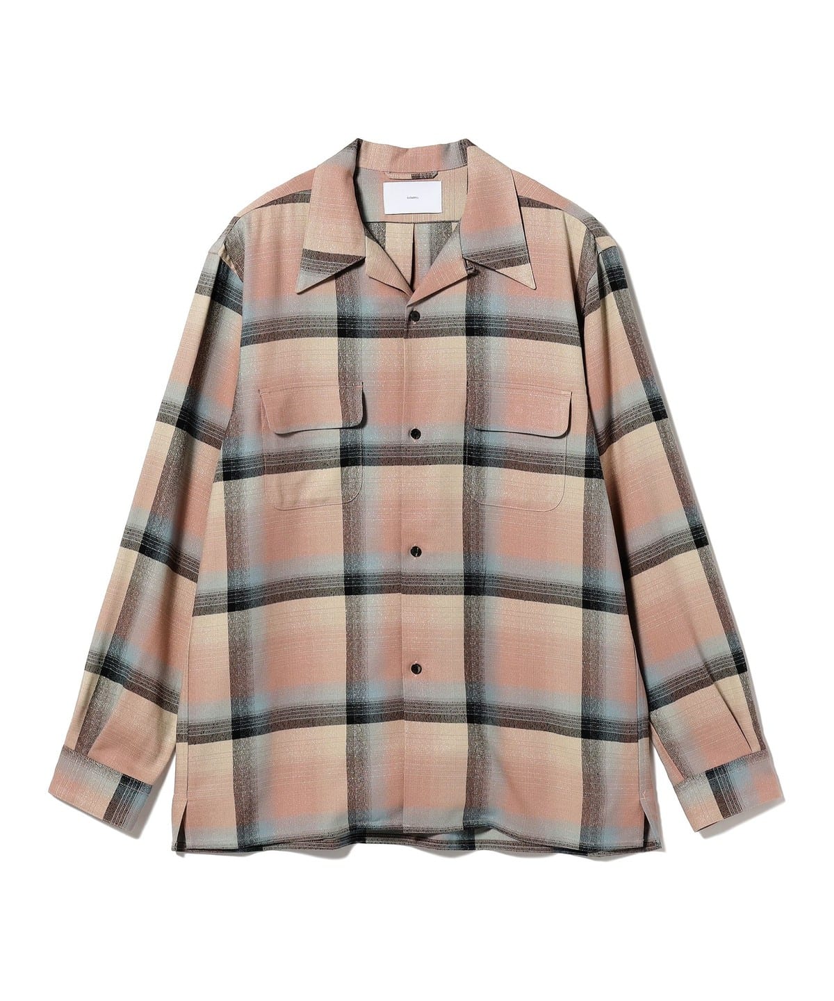 BEAMS（ビームス）SUGARHILL / RAYON OMBRE PLAID OPEN COLLAR BLOUSE 