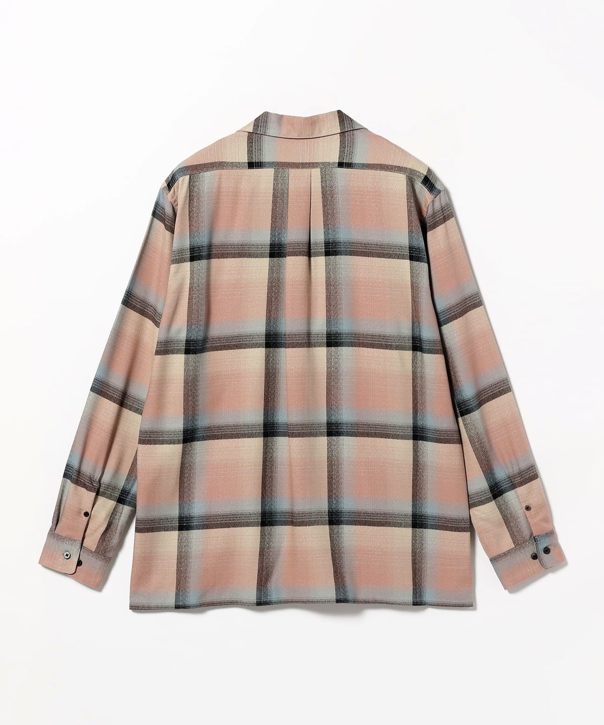 BEAMS（ビームス）SUGARHILL / RAYON OMBRE PLAID OPEN COLLAR BLOUSE 