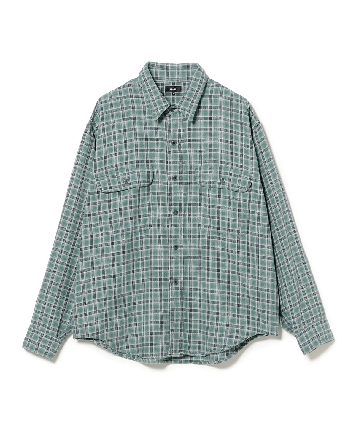 ヘリンボーン チェック ワークシャツ シャツ・ブラウス MEN GREEN M ヘリンボーン チェック ワークシャツ シャツ・ブラウス MEN GREEN M