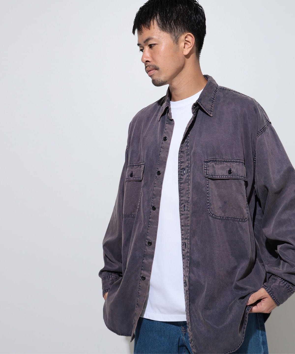 フェード ワークシャツ シャツ・ブラウス MEN NAVY L フェード ワークシャツ シャツ・ブラウス MEN NAVY L