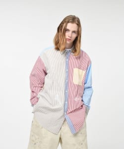 ▲BOW WOW × BEAMS / 別注 リペア ストライプ ボタンダウンシャツ