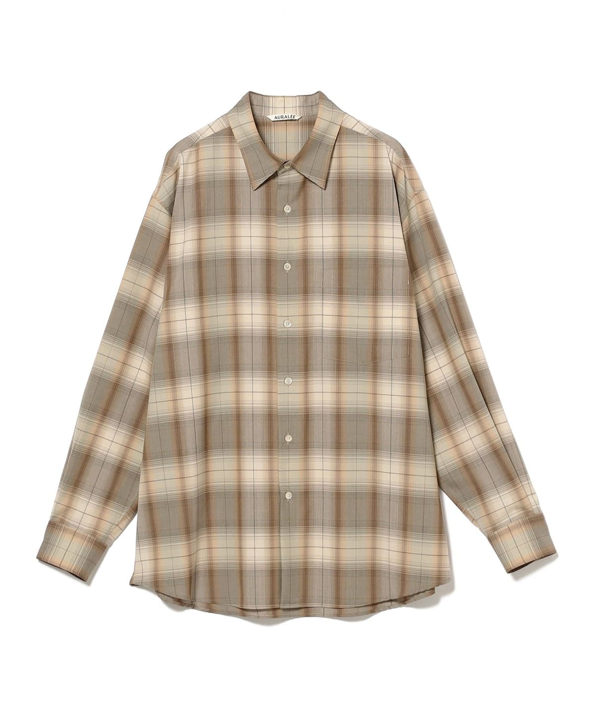 AURALEE オーラリー / SUPER LIGHT WOOL CHECK SHIRT シャツ・ブラウス MEN GRAY BROWN CHECK 5 AURALEE オーラリー / SUPER LIGHT WOOL CHECK SHIRT シャツ・ブラウス MEN GRAY BROWN CHECK 5