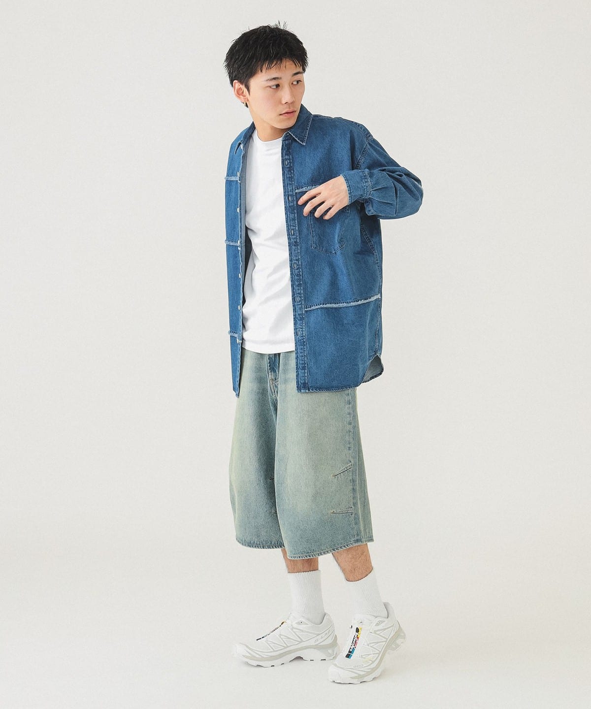 BEAMS（ビームス）カットオフ デニムワークシャツ（シャツ・ブラウス