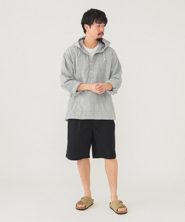 ✨BEAMS✨パッチワーク長袖シャツ ネイビー グレー サイズM