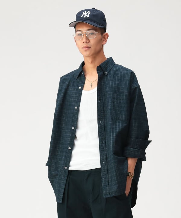 ヘビーオックスフォード ボタンダウンシャツ Model：179cm Size：L