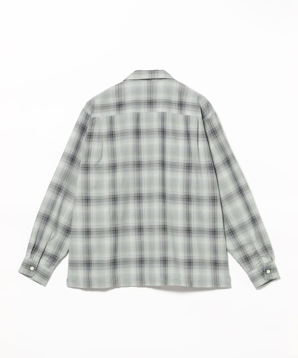 BEAMS+   オンブレチェック　オープンカラー　シャツ　開襟 ombre BEAMS+ オンブレチェックオープンカラーシャツ開襟 ombre