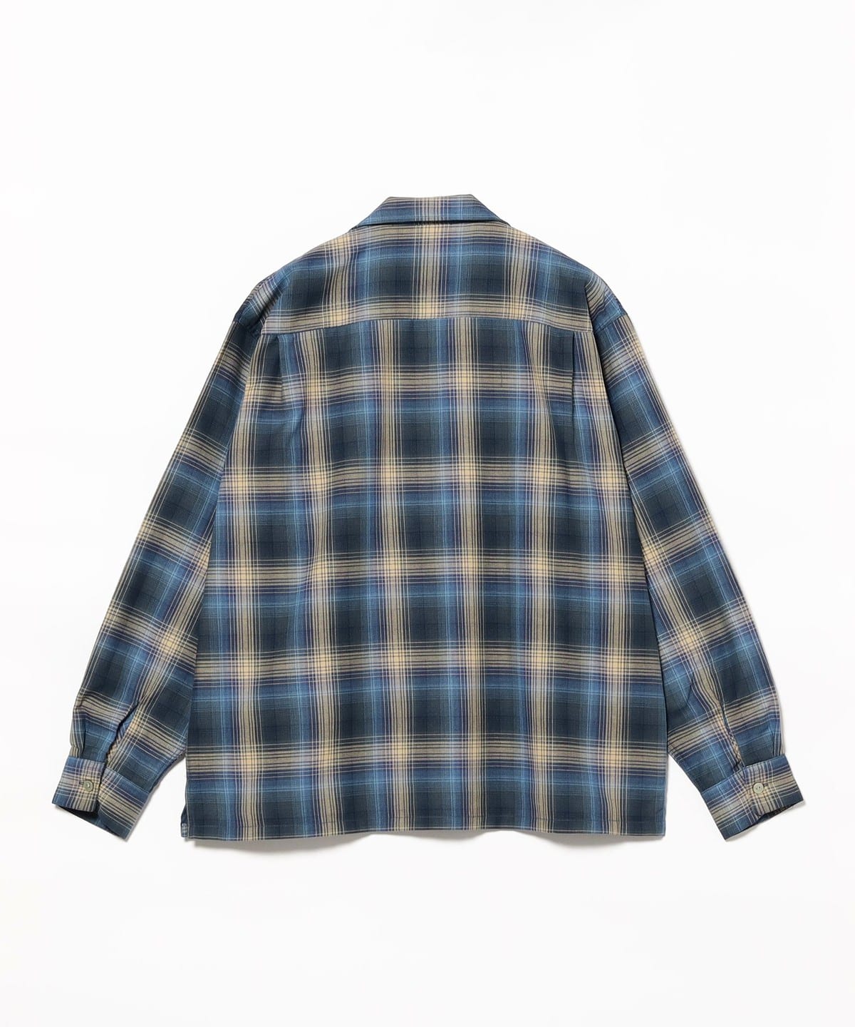 beams lights オンブレチェックシャツ オープンカラー BEAMS（ビームス）オンブレチェック オープンカラー シャツ