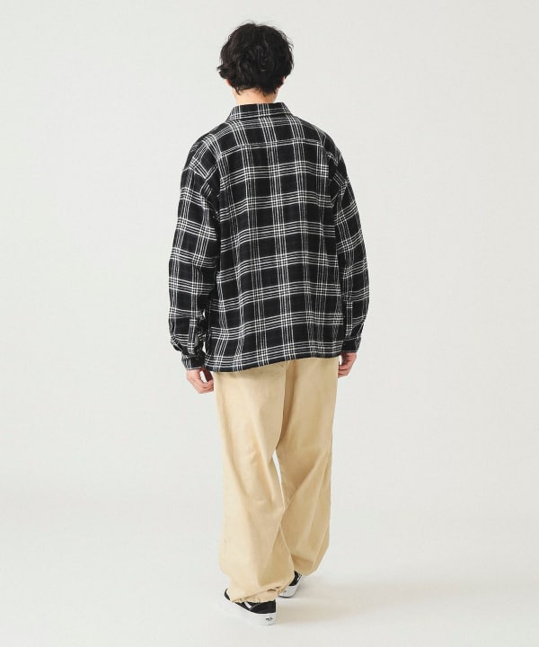BEAMS 長袖チェックシャツ XL 日本製 BEAMS（ビームス）ワイドフィット チェック プルオーバーシャツ