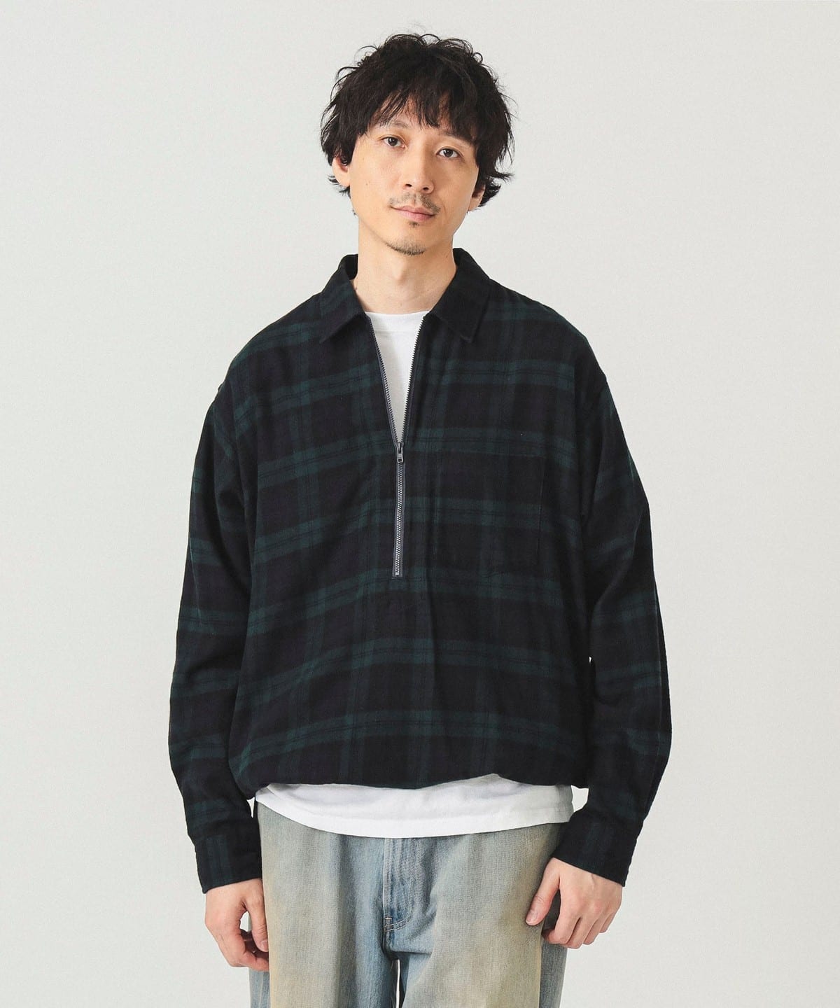 【+15%ポイントUP】チェック ハーフジップ プルオーバーシャツ シャツ・ブラウス MEN BLACK WATCH M 【+15%ポイントUP】チェック ハーフジップ プルオーバーシャツ シャツ・ブラウス MEN BLACK WATCH M