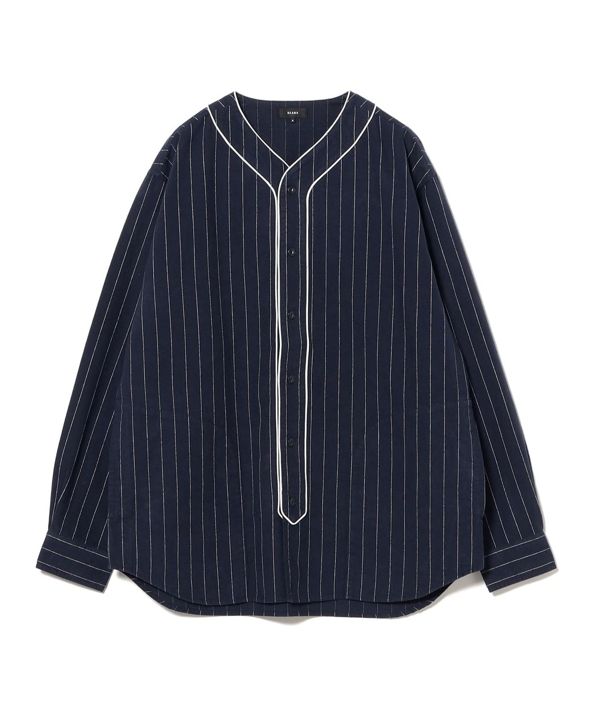 ワイドフィット ベースボール ストライプ シャツ シャツ・ブラウス MEN NAVY M ワイドフィット ベースボール ストライプ シャツ シャツ・ブラウス MEN NAVY M