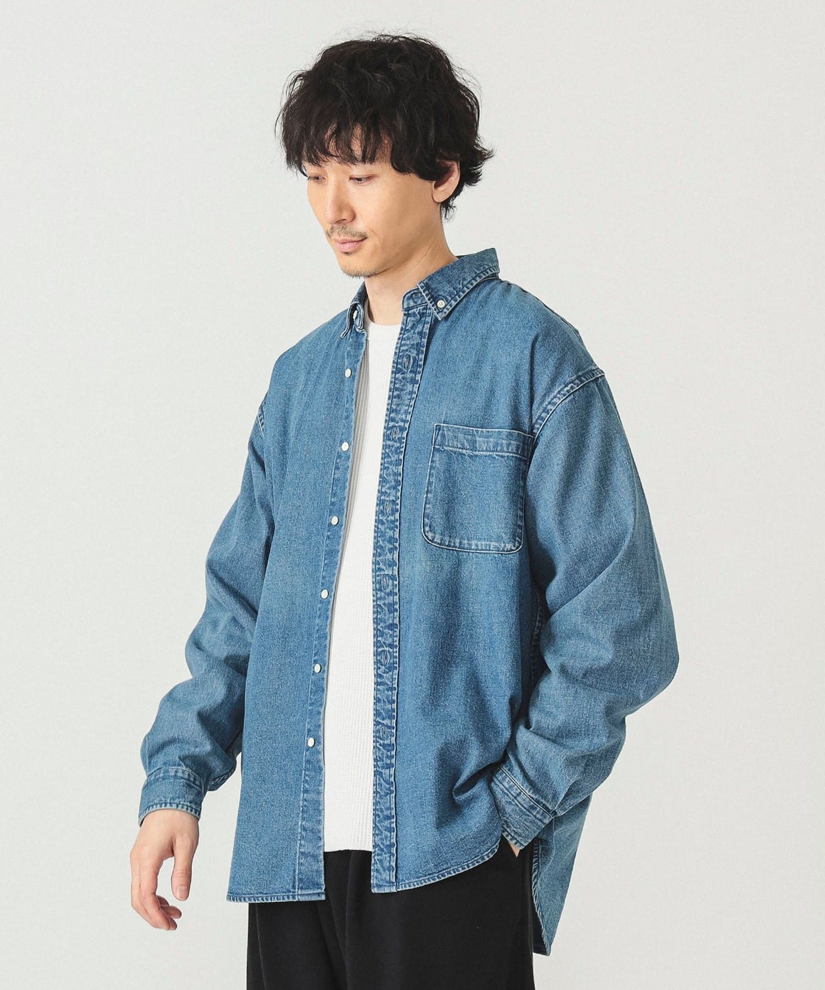 ビームス　beams デニムフリンジシャツ BEAMS（ビームス）デニム ボタンダウンシャツ（シャツ・ブラウス
