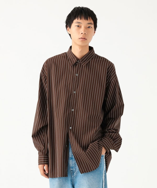 トップス 175 BEAMS Wide Fit Back Zip Shirt (Shirts/Blouses BEAMS Casual