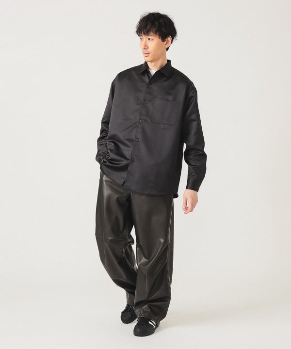 BEAMS（ビームス）リラックスフィット レザールック シャツ（シャツ